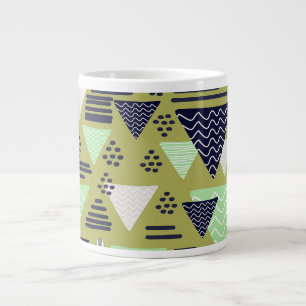 Retro-geometrische Dreiecke Kaffeetasse Jumbo-Tasse