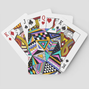 Retro-geometrische Formen: Farbige Vintage. Spielkarten