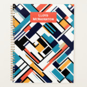 Retro geometrische Formen personalisiert Planer 20 (Vorderseite)