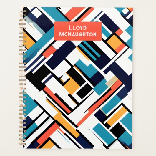 Retro geometrische Formen personalisiert Planer 20 (Vorderseite)