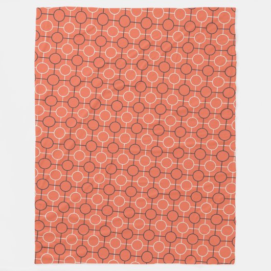 Retro-geometrische Kreise Gittermuster-Kunst Fleecedecke (Vorderseite)