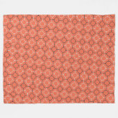 Retro-geometrische Kreise Gittermuster-Kunst Fleecedecke (Vorderseite (Horizontal))