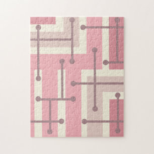 Retro-geometrische Kunst-Maze Pink Vanilla Puzzle