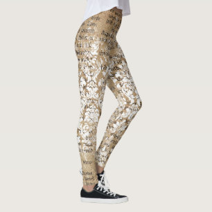 Retro-geometrische Leggings - Ephemera-Muster-Gesc