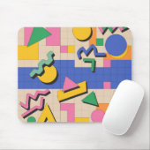 Retro-geometrische Mauspad im Memphis-Stil (Mit Mouse)