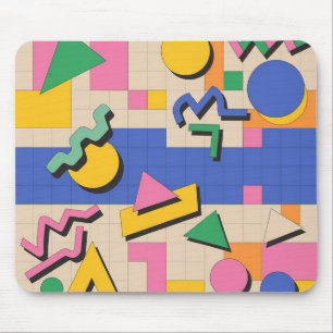 Retro-geometrische Mauspad im Memphis-Stil