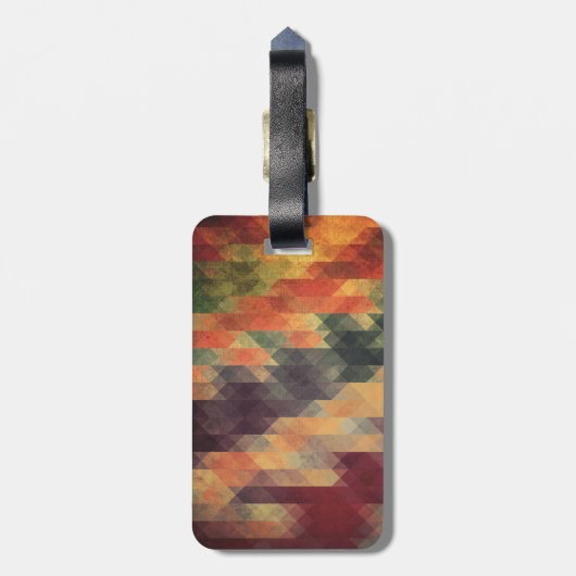 Retro geometrische mutige Streifen getragene Gepäckanhänger (Rückseite vertikal)