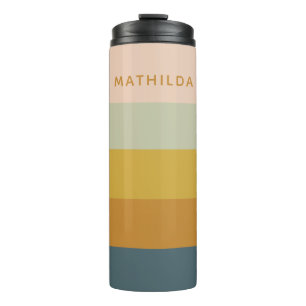 Retro-geometrische Pastell-Farbblock-Personalisier Thermosbecher