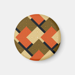 Retro-geometrische Quadrate: Vintage-Muster. Magnet