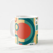 Retro-geometrische Risographen-Style Abstract-Desi Kaffeetasse (Vorderseite Links)