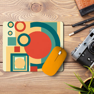 Retro-geometrische Risographen-Style Abstract-Desi Mousepad