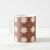 Retro-geometrische Sternenexplosion Klassischer Be Kaffeetasse (Vorderseite Links)