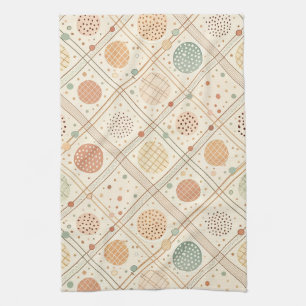 Retro-geometrischer Kreis Abstract im Stil der M Geschirrtuch