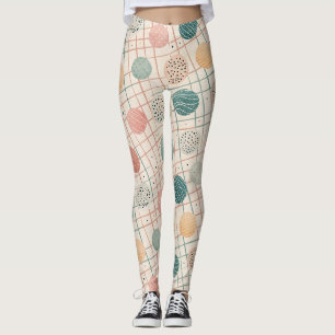 Retro-geometrischer Kreis   Abstrakt aus der Mitte Leggings