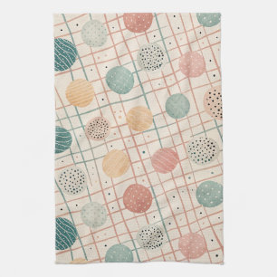 Retro geometrischer Kreis Abstraktes Design der Geschirrtuch
