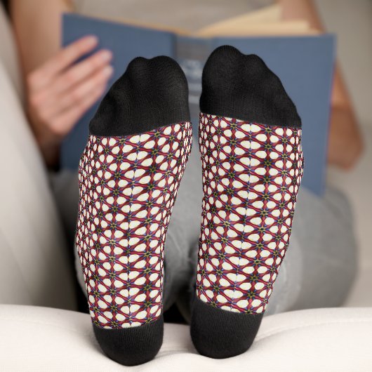 Retro-geometrisches abstraktes Musterdesign 1319 Socken (Unterseite)