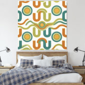 Retro-geometrisches Atom-Muster aus der Mitte des Leinwanddruck (Insitu (Schlafzimmer))