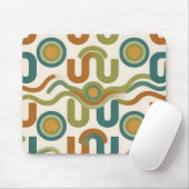 Retro-geometrisches Atom-Muster aus der Mitte des Mousepad (Mit Mouse)