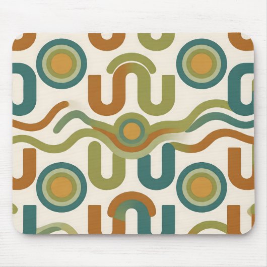 Retro-geometrisches Atom-Muster aus der Mitte des Mousepad (Vorne)