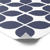 Retro-geometrisches Blattmuster Blaues Poster (Ecke)