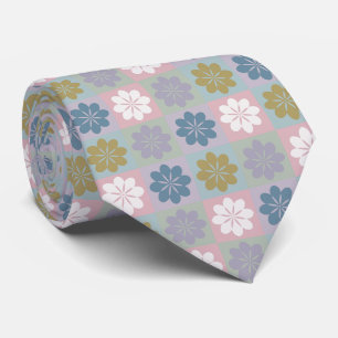 Retro-geometrisches Blumenmuster-Halstuch Krawatte