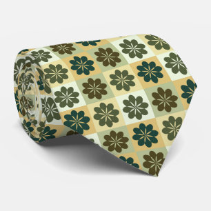 Retro-geometrisches Blumenmuster-Halstuch Krawatte