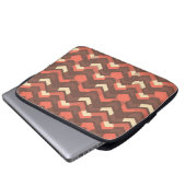 Retro-geometrisches Chevron-Muster Mitte des 20. J Laptopschutzhülle (Vorne Knopf)