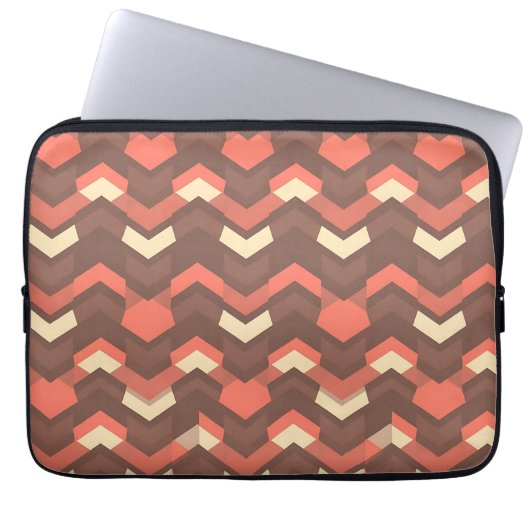 Retro-geometrisches Chevron-Muster Mitte des 20. J Laptopschutzhülle (Vorderseite)