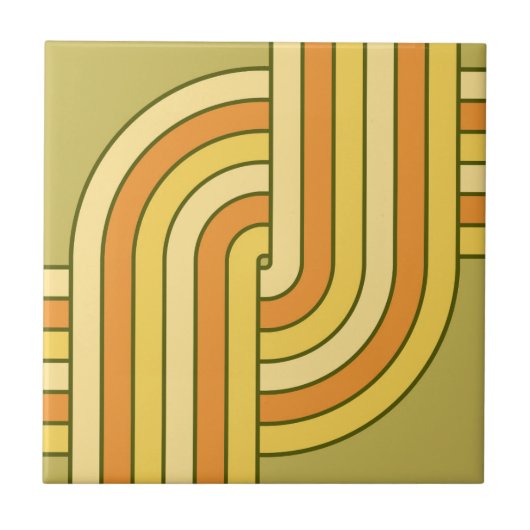 Retro-Geometrisches Design der 70er Fliese (Vorderseite)