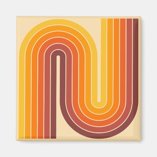 Retro-geometrisches Doppelbogen-Design Magnet (Vorne)