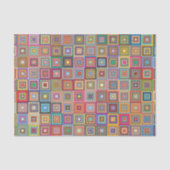 Retro geometrisches Fliesen-Muster Seidenpapier (Vorderseite)