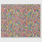 Retro geometrisches Fliesenmuster Geschenkpapier (Flach)