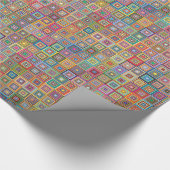 Retro geometrisches Fliesenmuster Geschenkpapier (Ecke)