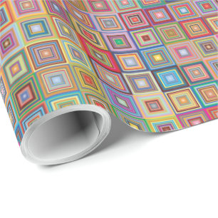Retro geometrisches Fliesenmuster Geschenkpapier