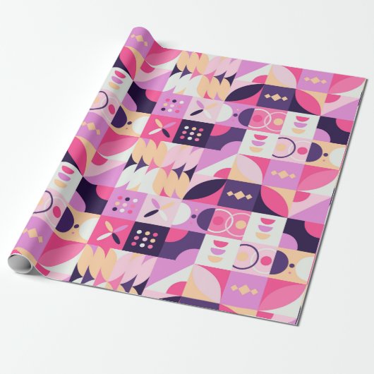 Retro-Geometrisches Geschenkpapier (Ungerollt)