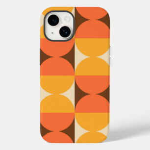 Retro geometrisches Halbquadrat- und Kreismuster Case-Mate iPhone 14 Hülle