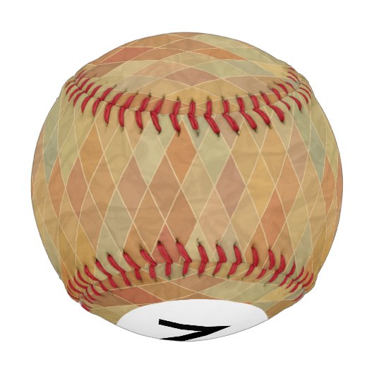 Retro-geometrisches Monogramm-Muster 2 Baseball (Rückseite)