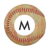 Retro-geometrisches Monogramm-Muster 2 Baseball (Vorderseite Links)