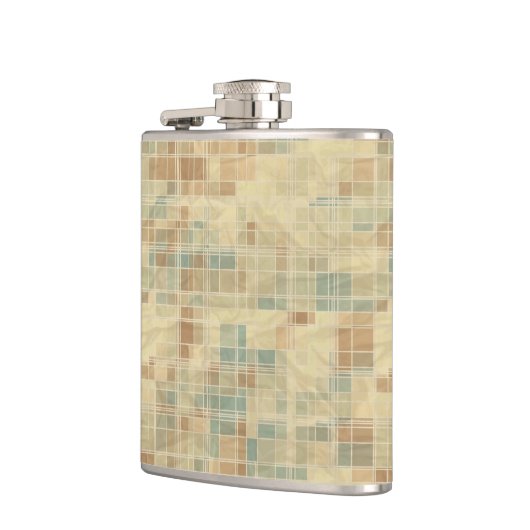 Retro geometrisches Muster 2 Flachmann (Links)