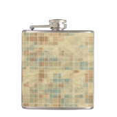 Retro geometrisches Muster 2 Flachmann (Vorderseite)