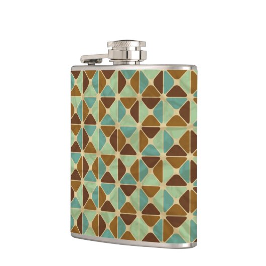 Retro geometrisches Muster 2 Flachmann (Links)