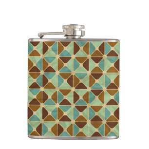 Retro geometrisches Muster 2 Flachmann