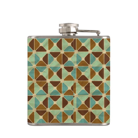 Retro geometrisches Muster 2 Flachmann (Rückseite)