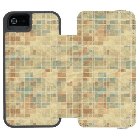 Retro geometrisches Muster 2 Incipio iPhone Geldbeutel-Hülle (Folio Geöffnet)
