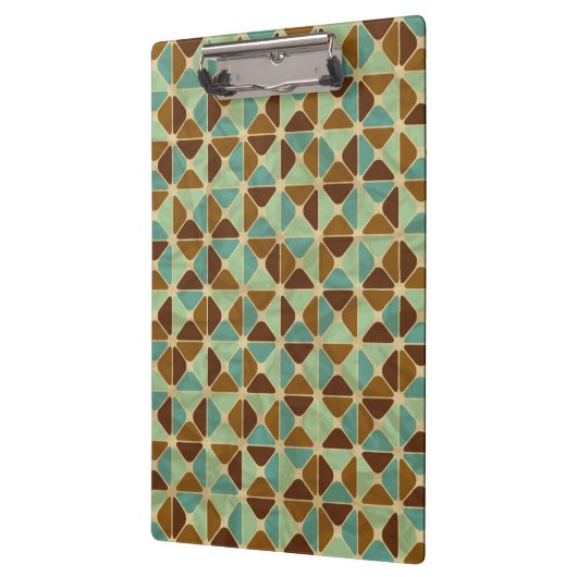 Retro geometrisches Muster 2 Klemmbrett (Links)