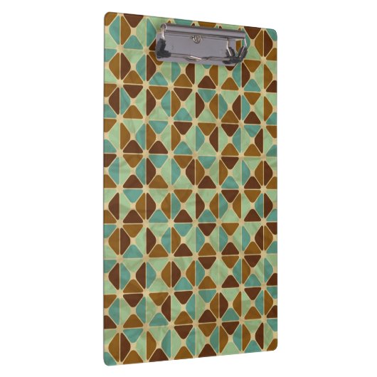 Retro geometrisches Muster 2 Klemmbrett (Rechts)