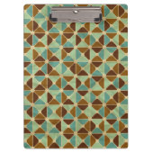 Retro geometrisches Muster 2 Klemmbrett (Vorderseite)