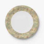 Retro geometrisches Muster 2 Pappteller (Vorderseite)