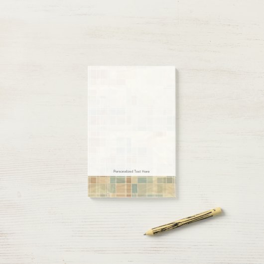 Retro geometrisches Muster 2 Post-it Klebezettel (Auf Schreibtisch)