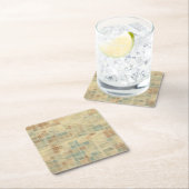 Retro geometrisches Muster 2 Rechteckiger Pappuntersetzer (Vor Ort)